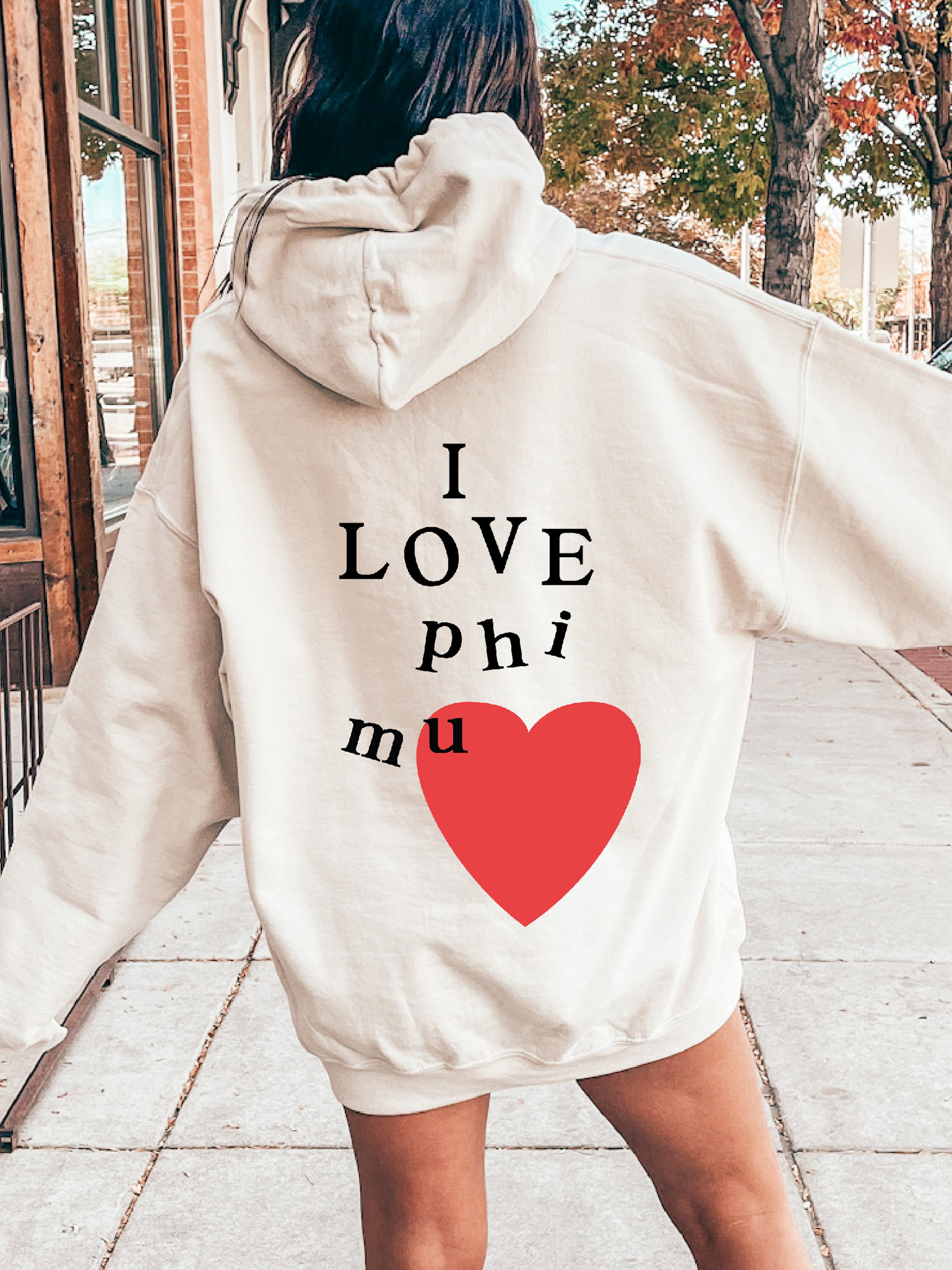 I Love Phi Mu Sorority Sweatshirt Trendy Phi Mu Custom Sorority