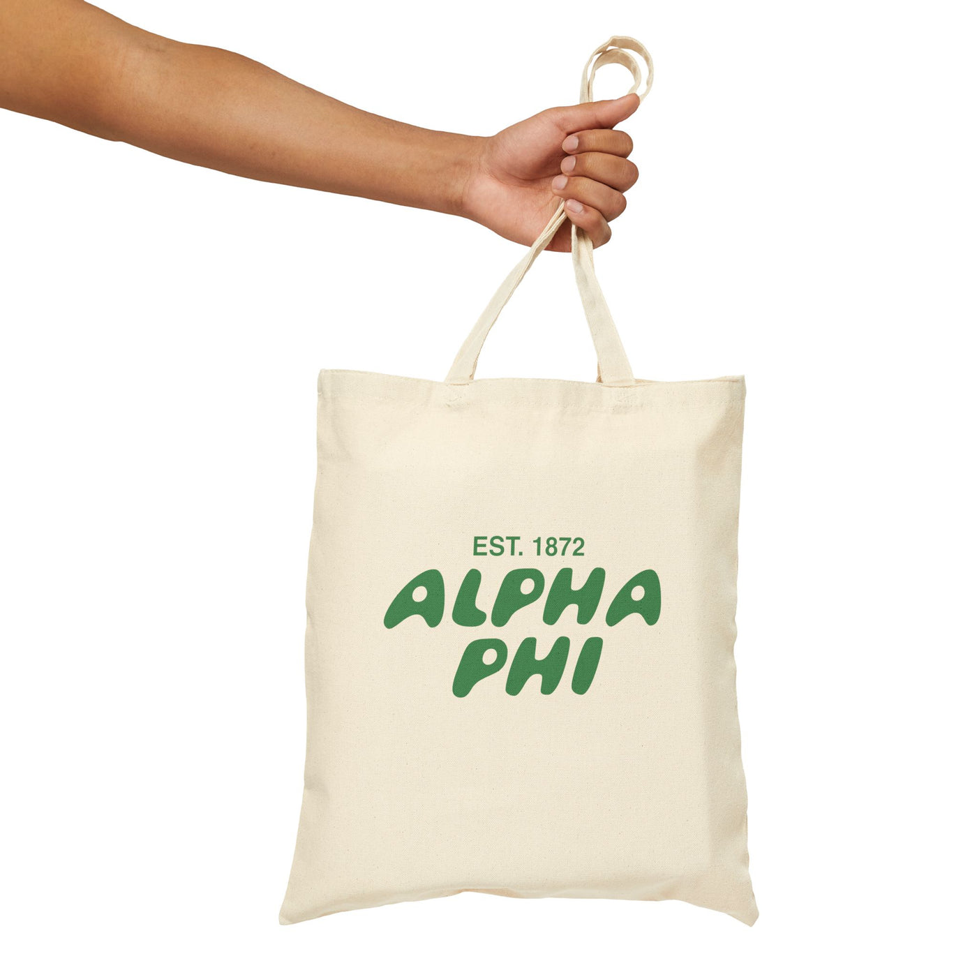 Alpha Phi Bubble Text Trendy Tote Bag | APhi College Sorority Beach Bag | Big Little Gift