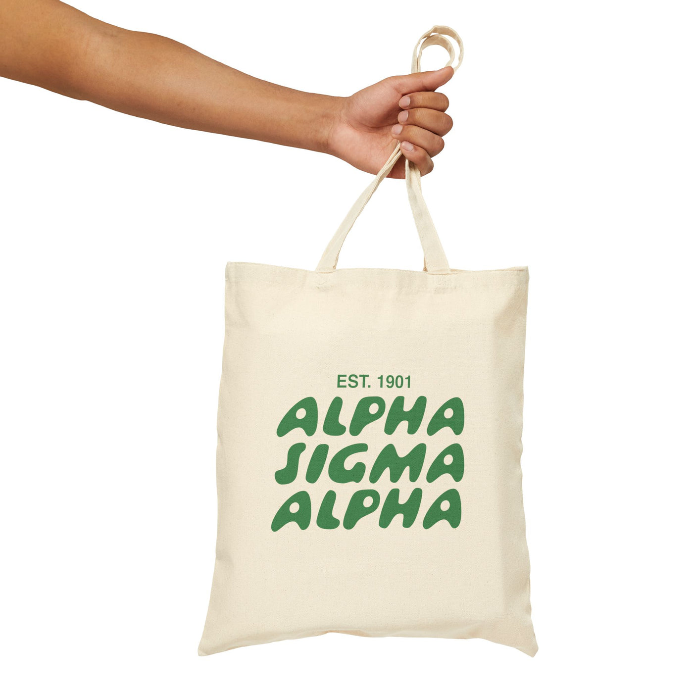 Alpha Sigma Alpha Bubble Text Trendy Tote Bag | Alpha Sig College Sorority Beach Bag | Big Little Gift