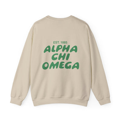 Alpha Chi Omega Bubble Font Sorority Crewneck Sweatshirt | Alpha Chi AXO Trendy Sweatshirt | Big Little Gift | Recruitment Gift