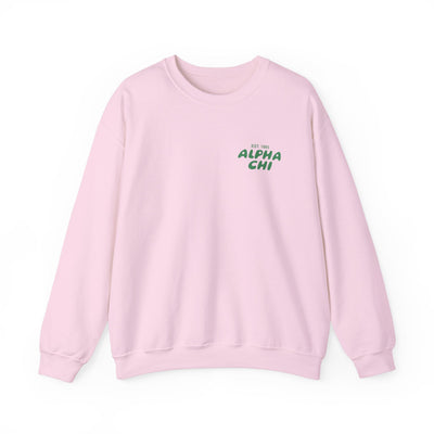 Alpha Chi Omega Bubble Font Sorority Crewneck Sweatshirt | Alpha Chi AXO Trendy Sweatshirt | Big Little Gift | Recruitment Gift