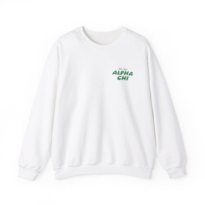 Alpha Chi Omega Bubble Font Sorority Crewneck Sweatshirt | Alpha Chi AXO Trendy Sweatshirt | Big Little Gift | Recruitment Gift