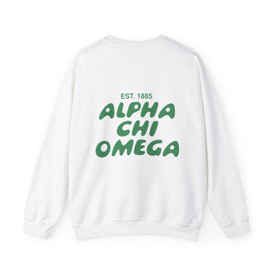 Alpha Chi Omega Bubble Font Sorority Crewneck Sweatshirt | Alpha Chi AXO Trendy Sweatshirt | Big Little Gift | Recruitment Gift