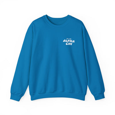 Alpha Chi Omega Bubble Font Sorority Crewneck Sweatshirt | Alpha Chi AXO Trendy Sweatshirt | Big Little Gift | Recruitment Gift