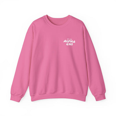 Alpha Chi Omega Bubble Font Sorority Crewneck Sweatshirt | Alpha Chi AXO Trendy Sweatshirt | Big Little Gift | Recruitment Gift