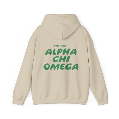 Alpha Chi Omega Bubble Font Sorority Hoodie | Alpha Chi AXO Trendy Sweatshirt | Big Little Gift | Recruitment Gift