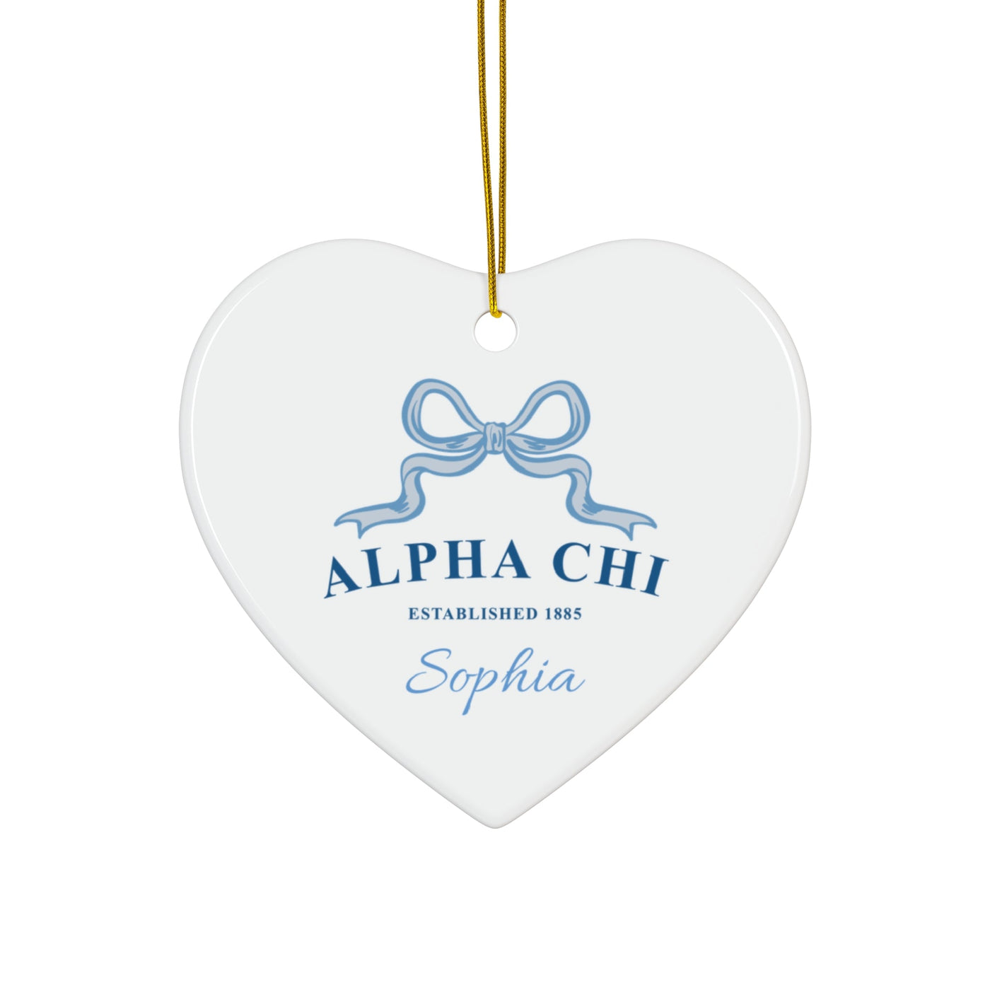 Alpha Chi Omega Customizable Trendy Ribbon Ornament Gift | AXO Holiday Christmas Gift | Sorority Ornament | Your Name