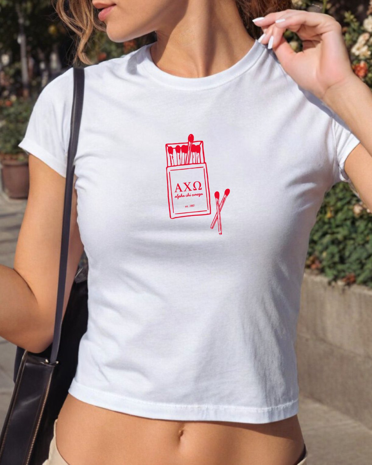 Alpha Chi Omega Matchbook Sorority Crop Top | AXO Sorority Baby Tee | Y2K 2000s Sorority T-Shirt Crop Top | Bid Day Recruitment Gift