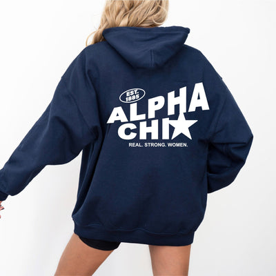 Alpha Chi Omega Trendy Star Sorority Hoodie | Alpha Chi Cute Sweatshirt | Big Little Gift | Recruitment Gift