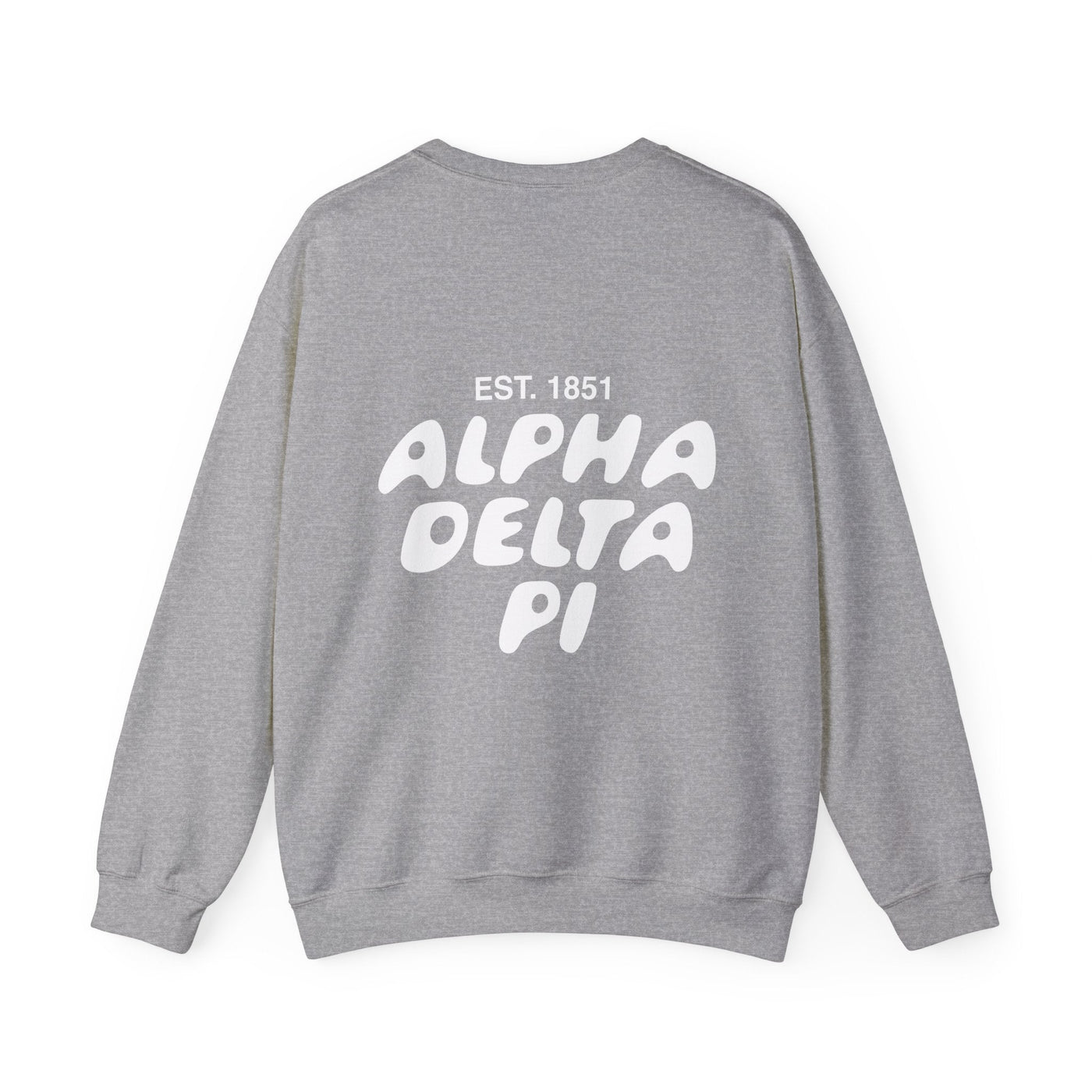 Alpha Delta Pi Bubble Font Sorority Crewneck Sweatshirt | ADPi Trendy Sweatshirt | Big Little Gift | Recruitment Gift