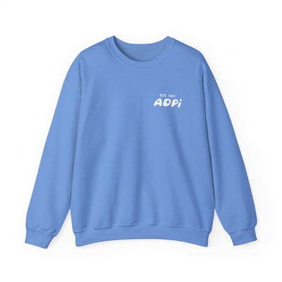 Alpha Delta Pi Bubble Font Sorority Crewneck Sweatshirt | ADPi Trendy Sweatshirt | Big Little Gift | Recruitment Gift