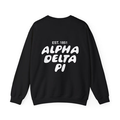 Alpha Delta Pi Bubble Font Sorority Crewneck Sweatshirt | ADPi Trendy Sweatshirt | Big Little Gift | Recruitment Gift