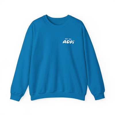 Alpha Delta Pi Bubble Font Sorority Crewneck Sweatshirt | ADPi Trendy Sweatshirt | Big Little Gift | Recruitment Gift