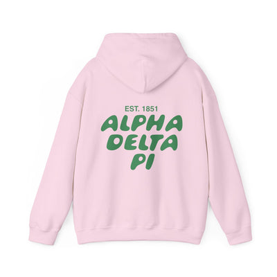 Alpha Delta Pi Bubble Font Sorority Hoodie | ADPi Trendy Sweatshirt | Big Little Gift | Recruitment Gift