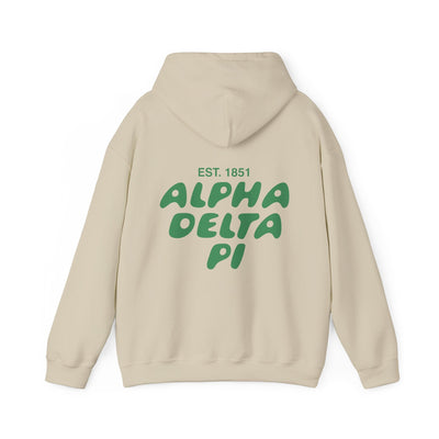 Alpha Delta Pi Bubble Font Sorority Hoodie | ADPi Trendy Sweatshirt | Big Little Gift | Recruitment Gift