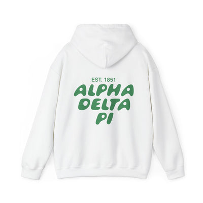 Alpha Delta Pi Bubble Font Sorority Hoodie | ADPi Trendy Sweatshirt | Big Little Gift | Recruitment Gift