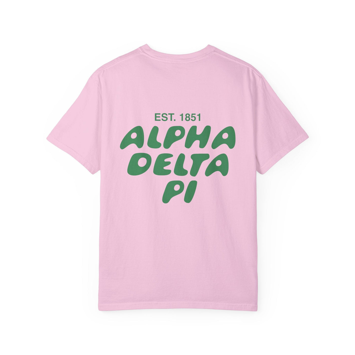 Alpha Delta Pi Bubble Letter T-Shirt | ADPi Trendy College Greek Custom Oversized Shirt | Big Little Sorority T Shirt Gift