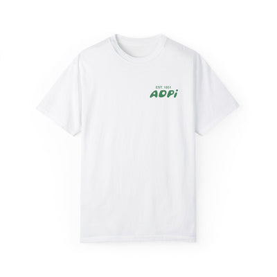 Alpha Delta Pi Bubble Letter T-Shirt | ADPi Trendy College Greek Custom Oversized Shirt | Big Little Sorority T Shirt Gift