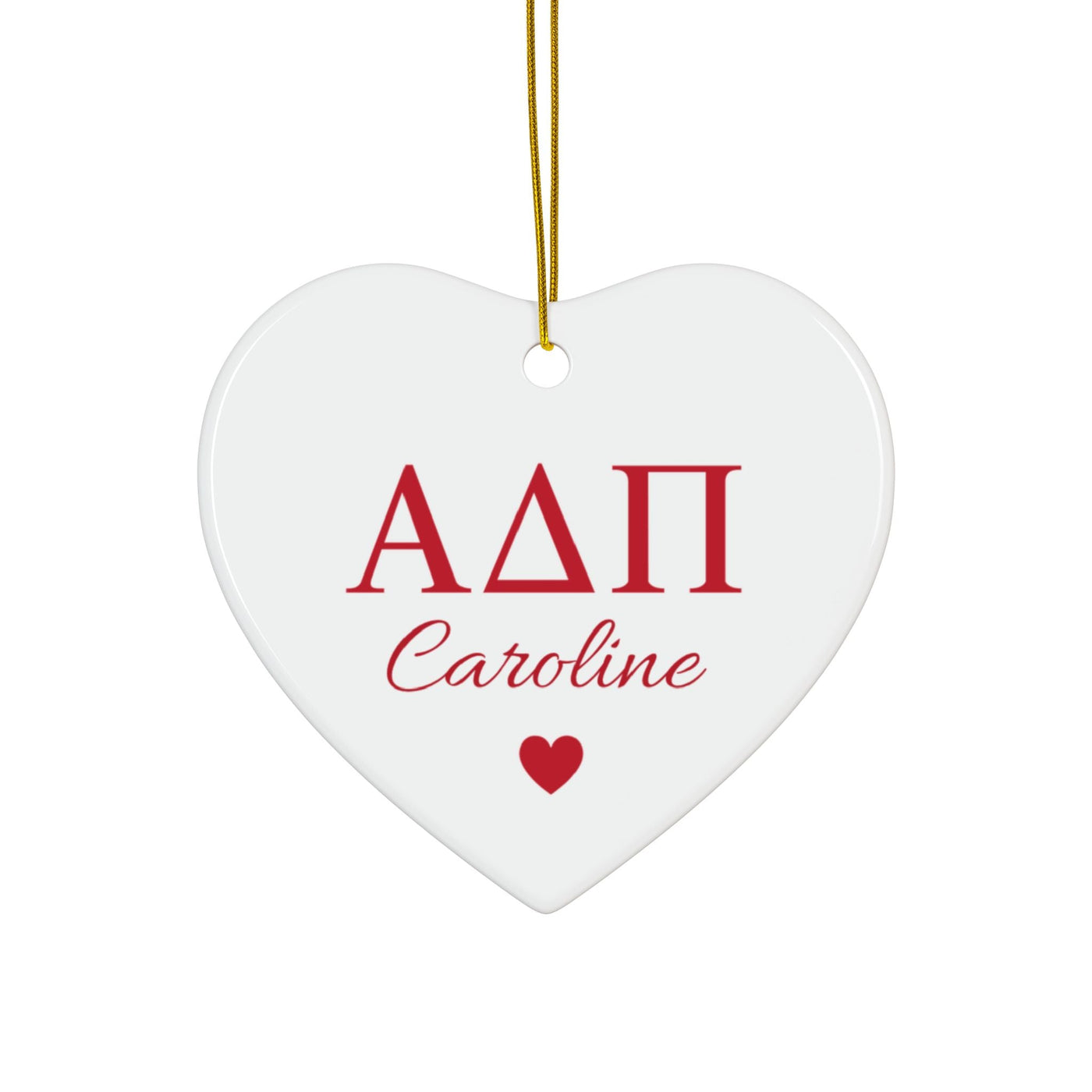 Alpha Delta Pi Customizable Trendy Red Letter Ornament Gift | ADPi Holiday Christmas Gift | Sorority Ornament | Your Name