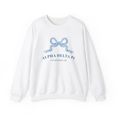 Alpha Delta Pi Ribbon Sorority Crewneck | ADPi Trendy Sweatshirt Big Little Recruitment Gift