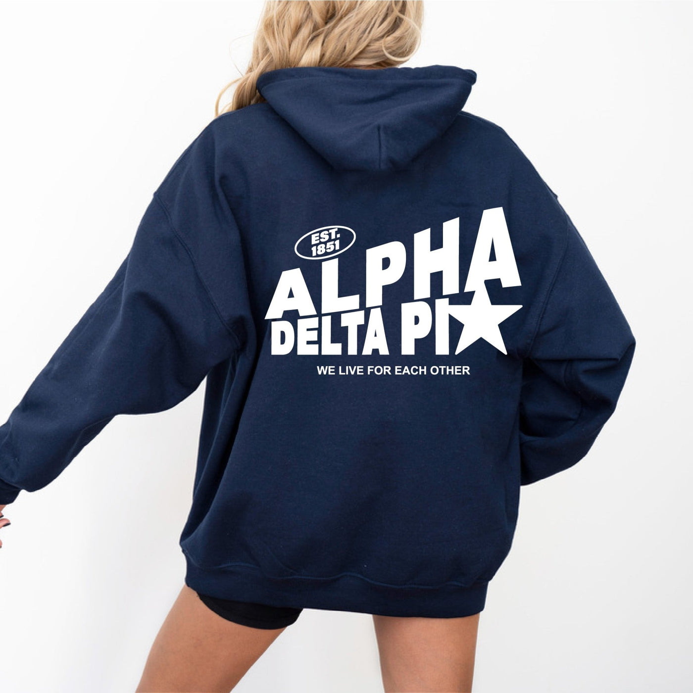 Alpha Delta Pi Trendy Star Sorority Hoodie | ADPi Cute Sweatshirt | Big Little Gift | Recruitment Gift