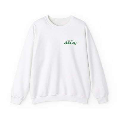 Alpha Epsilon Phi Bubble Font Sorority Crewneck Sweatshirt | AEPhi Trendy Sweatshirt | Big Little Gift | Recruitment Gift