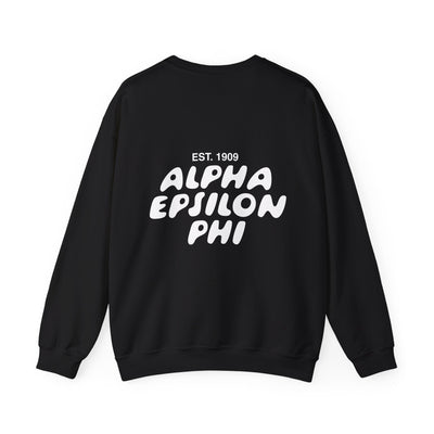 Alpha Epsilon Phi Bubble Font Sorority Crewneck Sweatshirt | AEPhi Trendy Sweatshirt | Big Little Gift | Recruitment Gift