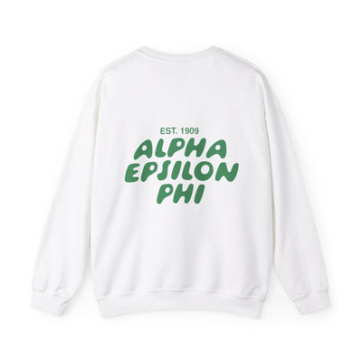 Alpha Epsilon Phi Bubble Font Sorority Crewneck Sweatshirt | AEPhi Trendy Sweatshirt | Big Little Gift | Recruitment Gift