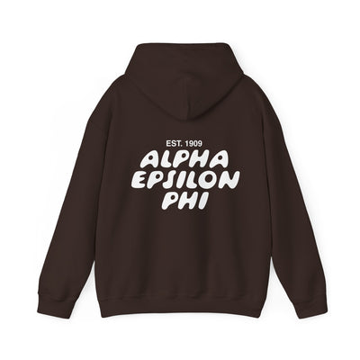 Alpha Epsilon Phi Bubble Font Sorority Hoodie | AEPhi Trendy Sweatshirt | Big Little Gift | Recruitment Gift