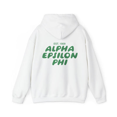 Alpha Epsilon Phi Bubble Font Sorority Hoodie | AEPhi Trendy Sweatshirt | Big Little Gift | Recruitment Gift