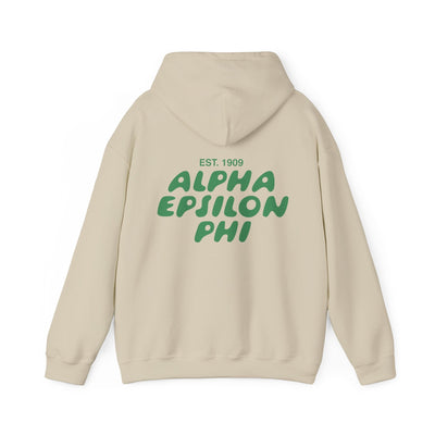 Alpha Epsilon Phi Bubble Font Sorority Hoodie | AEPhi Trendy Sweatshirt | Big Little Gift | Recruitment Gift