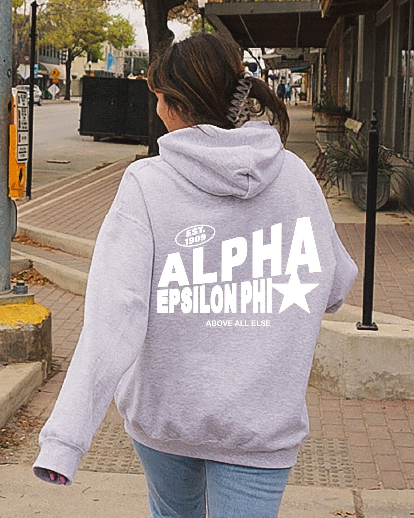 Alpha Epsilon Phi Trendy Star Sorority Hoodie | AEPhi Cute Sweatshirt | Big Little Gift | Recruitment Gift