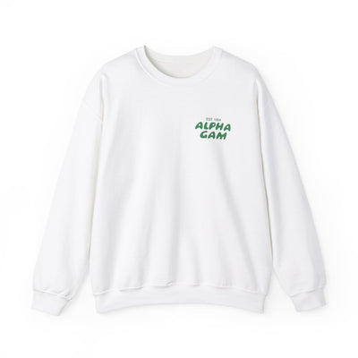 Alpha Gamma Delta Bubble Font Sorority Crewneck Sweatshirt | Alpha Gam Trendy Sweatshirt | Big Little Gift | Recruitment Gift