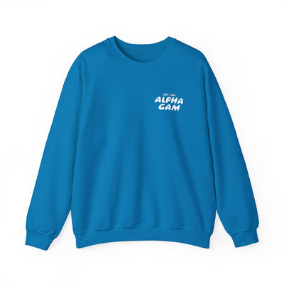 Alpha Gamma Delta Bubble Font Sorority Crewneck Sweatshirt | Alpha Gam Trendy Sweatshirt | Big Little Gift | Recruitment Gift