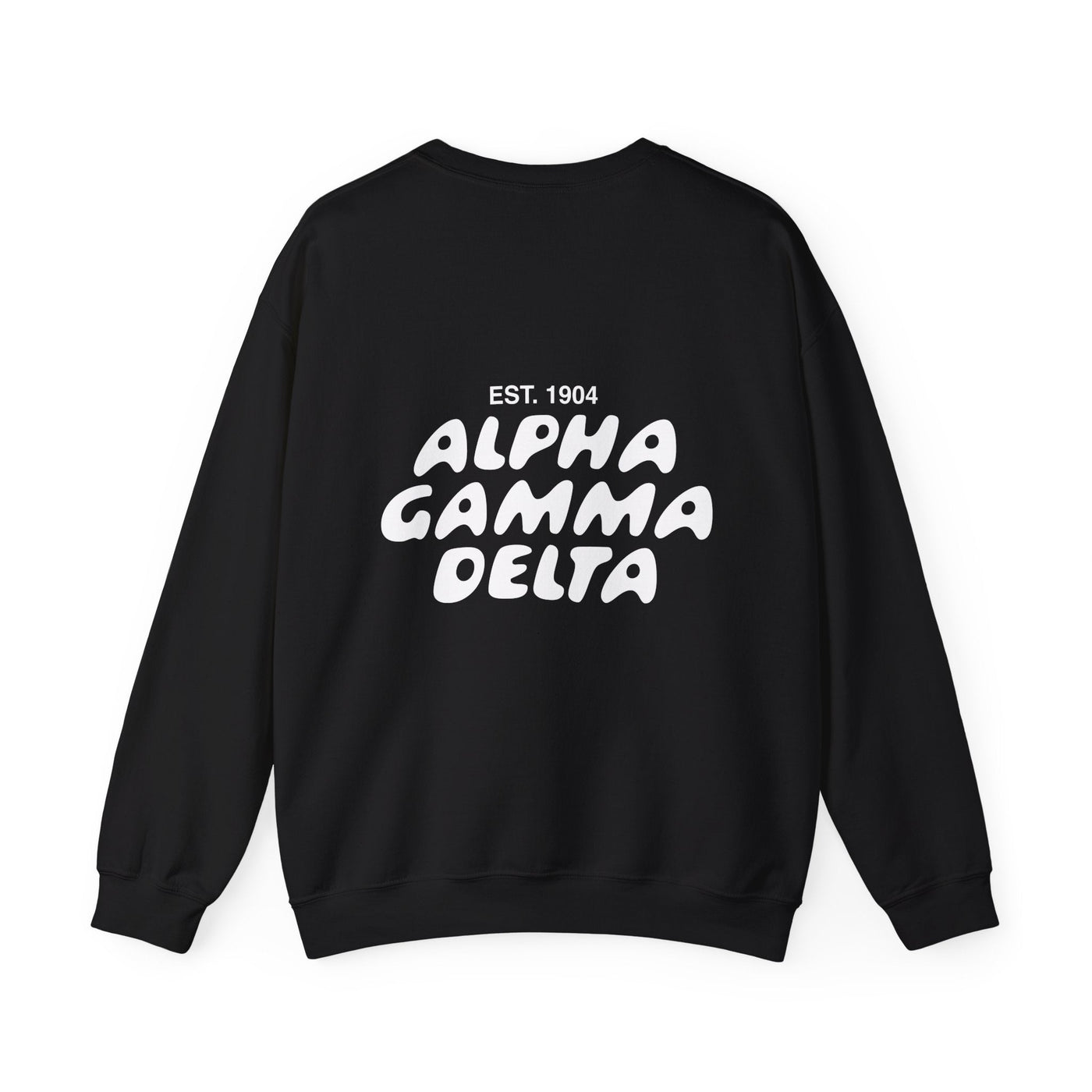 Alpha Gamma Delta Bubble Font Sorority Crewneck Sweatshirt | Alpha Gam Trendy Sweatshirt | Big Little Gift | Recruitment Gift