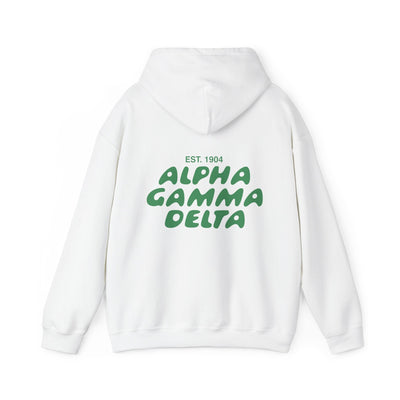 Alpha Gamma Delta Bubble Font Sorority Hoodie | Alpha Gam Trendy Sweatshirt | Big Little Gift | Recruitment Gift