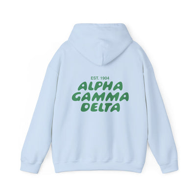 Alpha Gamma Delta Bubble Font Sorority Hoodie | Alpha Gam Trendy Sweatshirt | Big Little Gift | Recruitment Gift