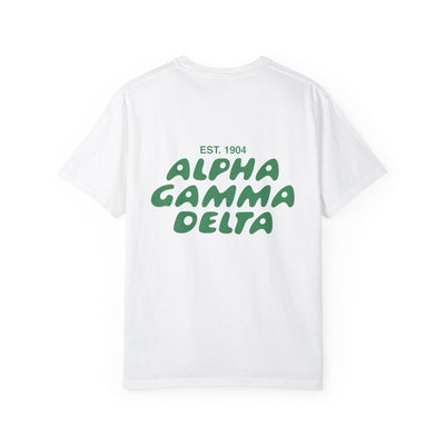 Alpha Gamma Delta Bubble Letter T-Shirt | Alpha Gam Trendy College Greek Custom Oversized Shirt | Big Little Sorority T Shirt Gift