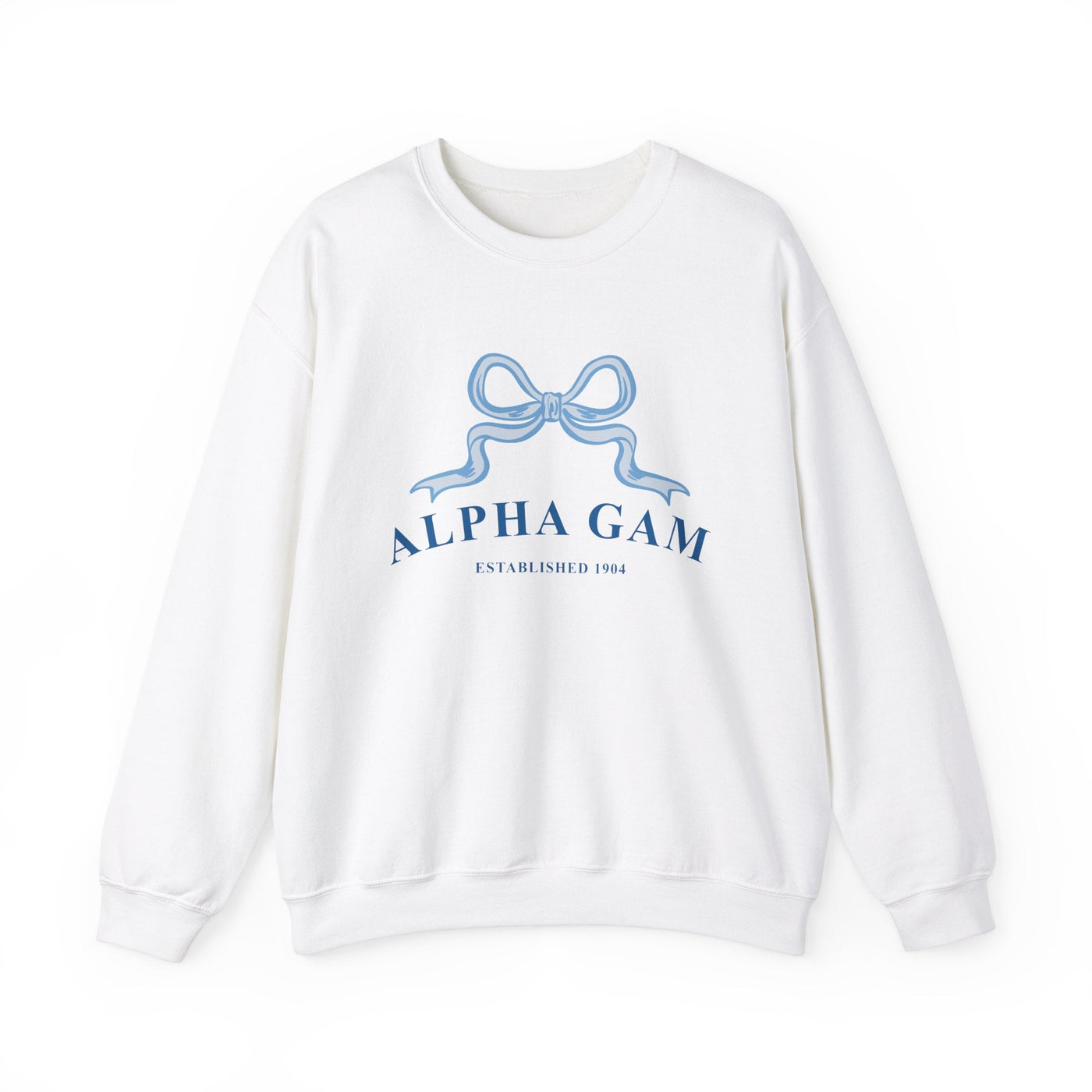 Alpha Gamma Delta Ribbon Sorority Crewneck | Alpha Gam Trendy Sweatshirt Big Little Recruitment Gift