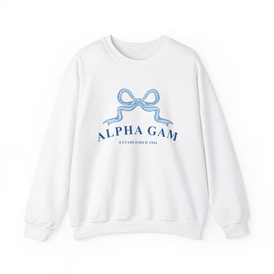 Alpha Gamma Delta Ribbon Sorority Crewneck | Alpha Gam Trendy Sweatshirt Big Little Recruitment Gift