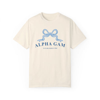 Alpha Gamma Delta Ribbon Sorority T-Shirt | Alpha Gam Trendy Shirt Big Little Recruitment Gift