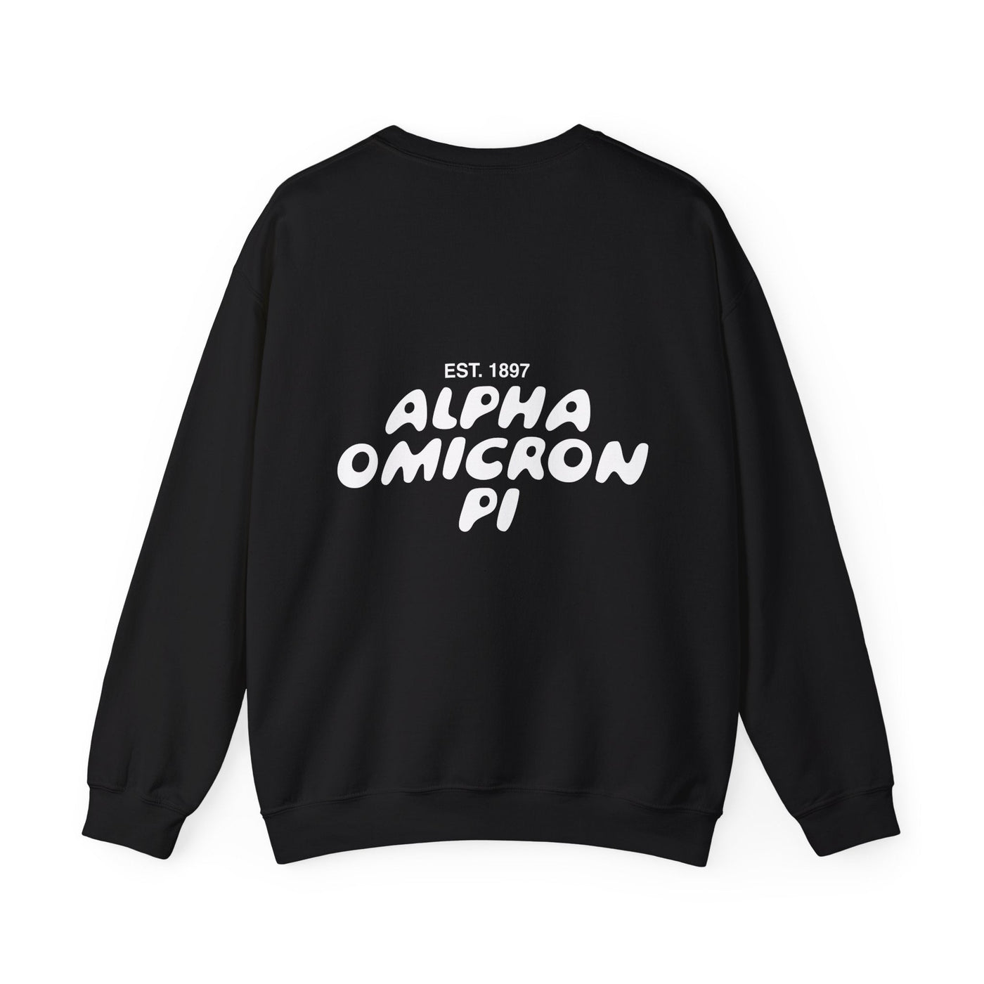 Alpha Omicron Pi Bubble Font Sorority Crewneck Sweatshirt | Alpha O Trendy Sweatshirt | Big Little Gift | Recruitment Gift