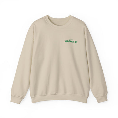 Alpha Omicron Pi Bubble Font Sorority Crewneck Sweatshirt | Alpha O Trendy Sweatshirt | Big Little Gift | Recruitment Gift