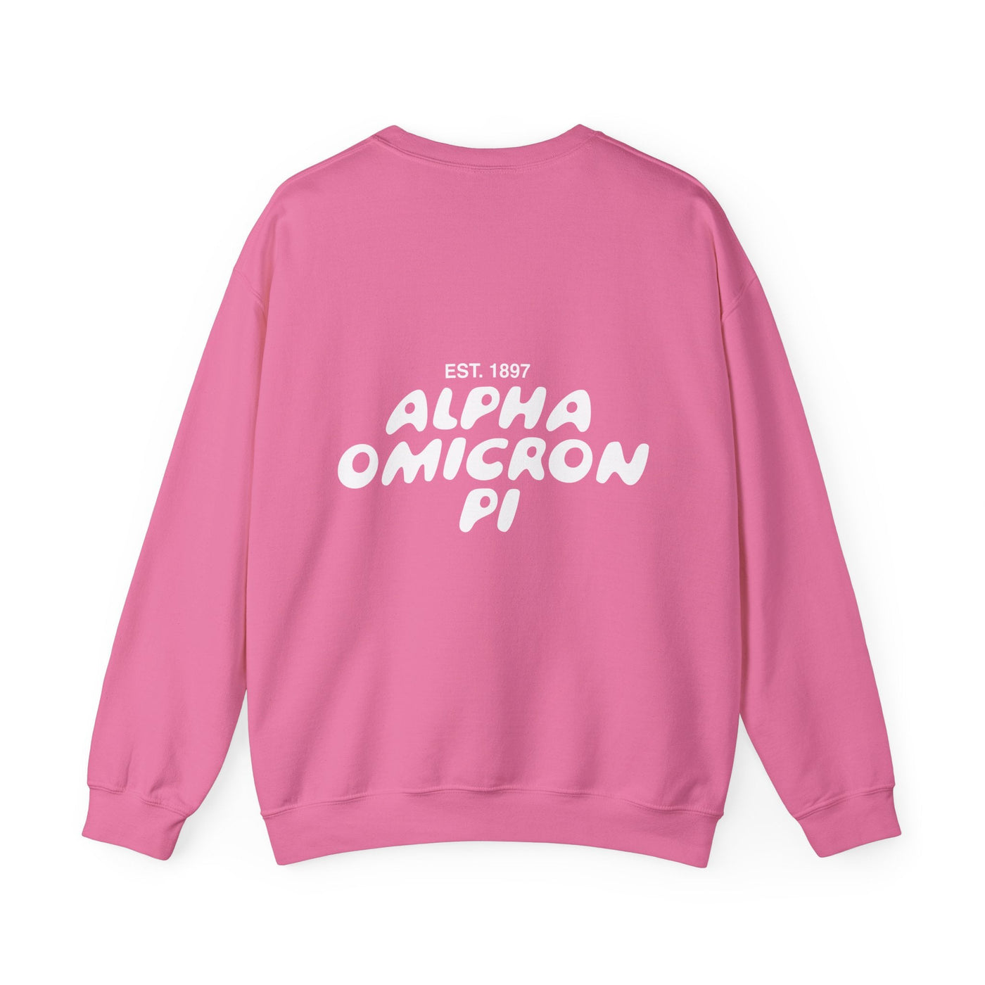 Alpha Omicron Pi Bubble Font Sorority Crewneck Sweatshirt | Alpha O Trendy Sweatshirt | Big Little Gift | Recruitment Gift