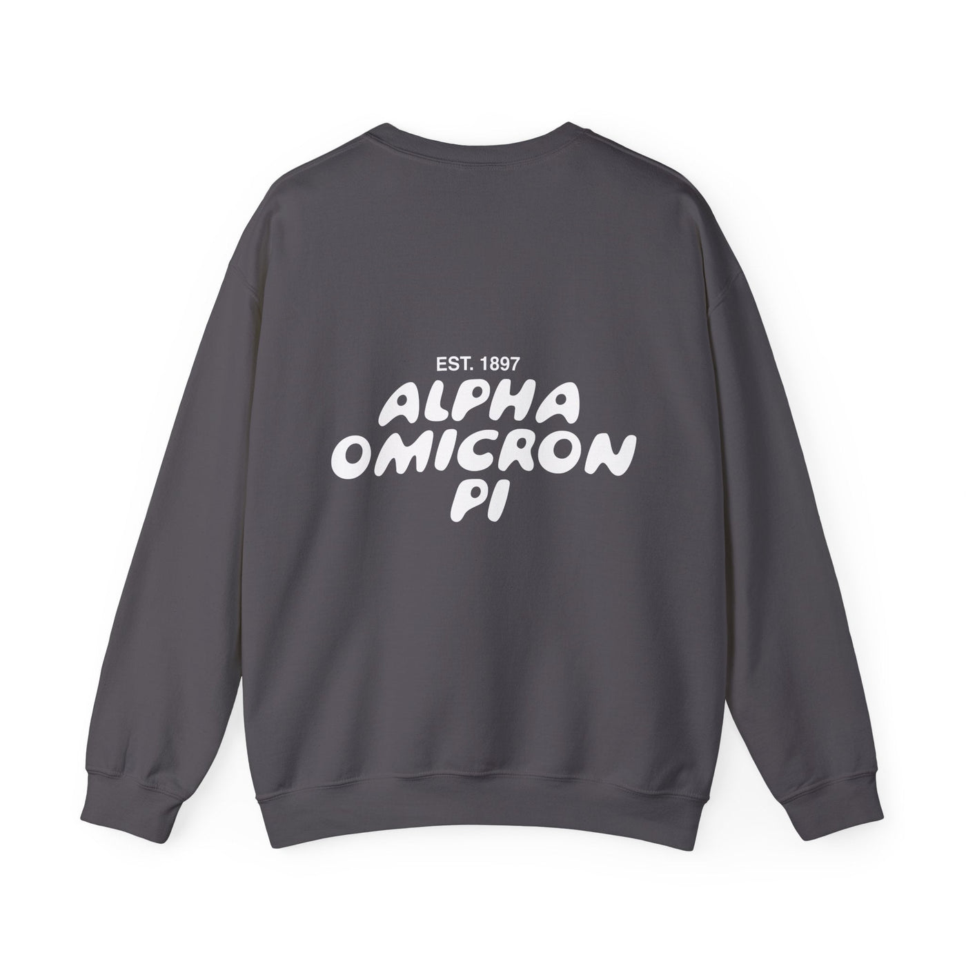 Alpha Omicron Pi Bubble Font Sorority Crewneck Sweatshirt | Alpha O Trendy Sweatshirt | Big Little Gift | Recruitment Gift