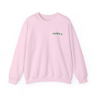 Alpha Omicron Pi Bubble Font Sorority Crewneck Sweatshirt | Alpha O Trendy Sweatshirt | Big Little Gift | Recruitment Gift