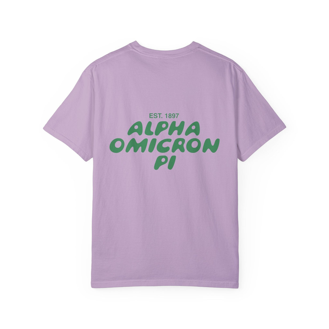 Alpha Omicron Pi Bubble Letter T-Shirt | Alpha O Trendy College Greek Custom Oversized Shirt | Big Little Sorority T Shirt Gift