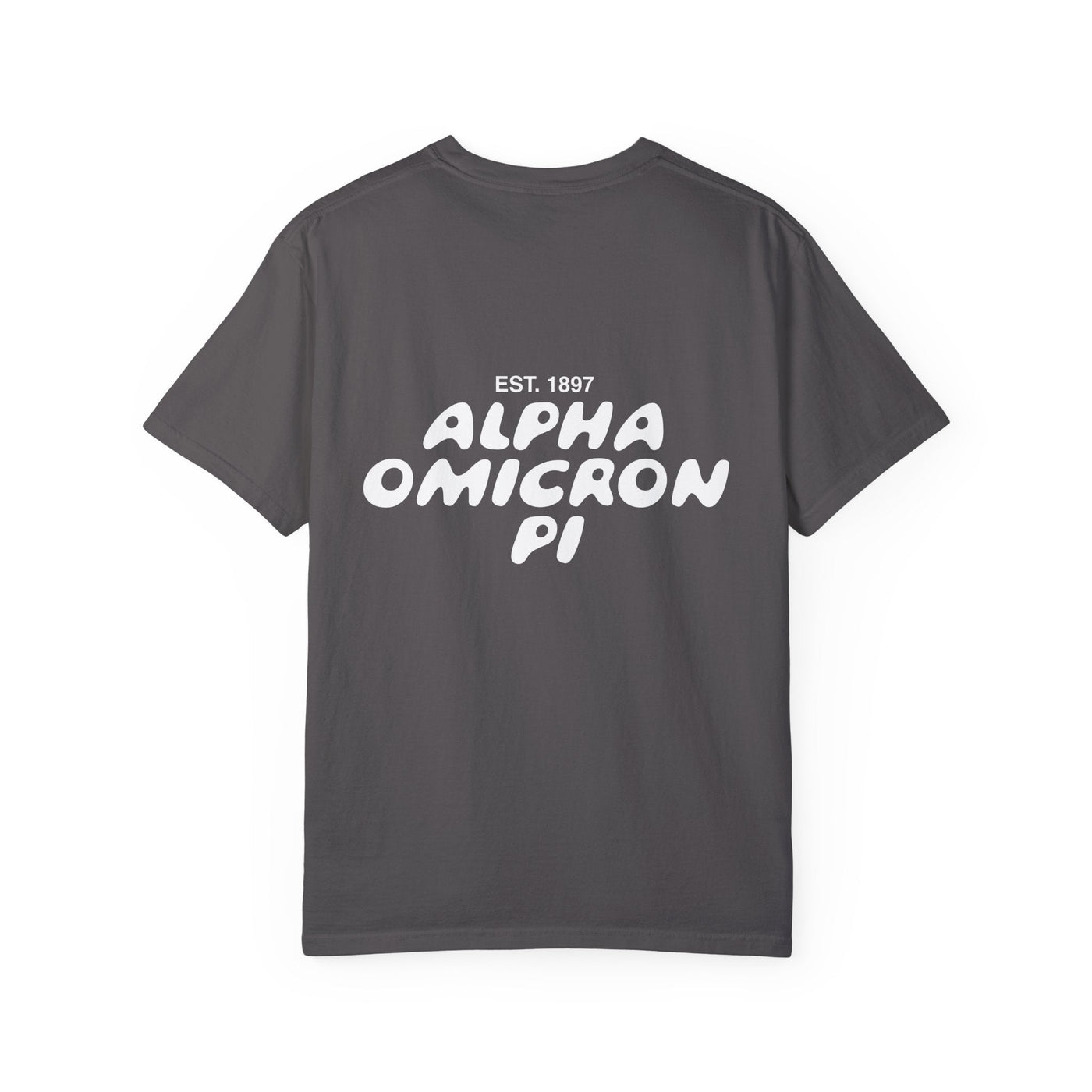 Alpha Omicron Pi Bubble Letter T-Shirt | Alpha O Trendy College Greek Custom Oversized Shirt | Big Little Sorority T Shirt Gift