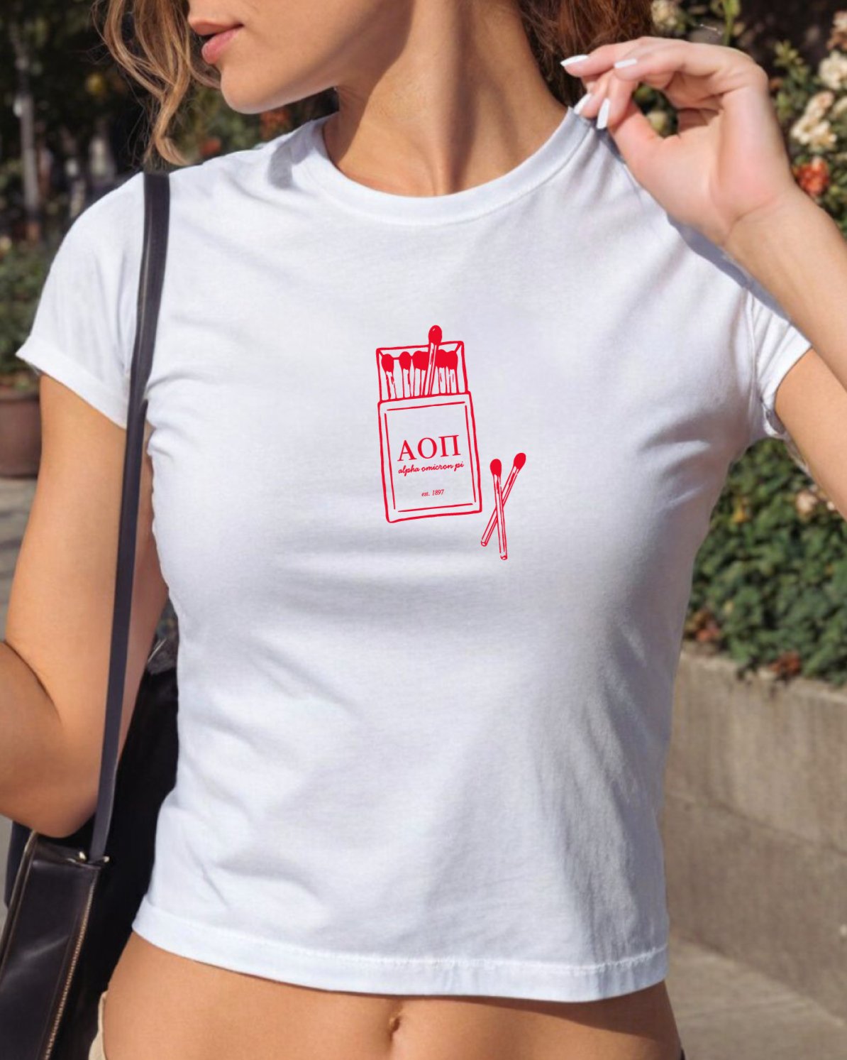 Alpha Omicron Pi Matchbook Sorority Crop Top | Alpha O Sorority Baby Tee | Y2K 2000s Sorority T-Shirt Crop Top | Bid Day Recruitment Gift