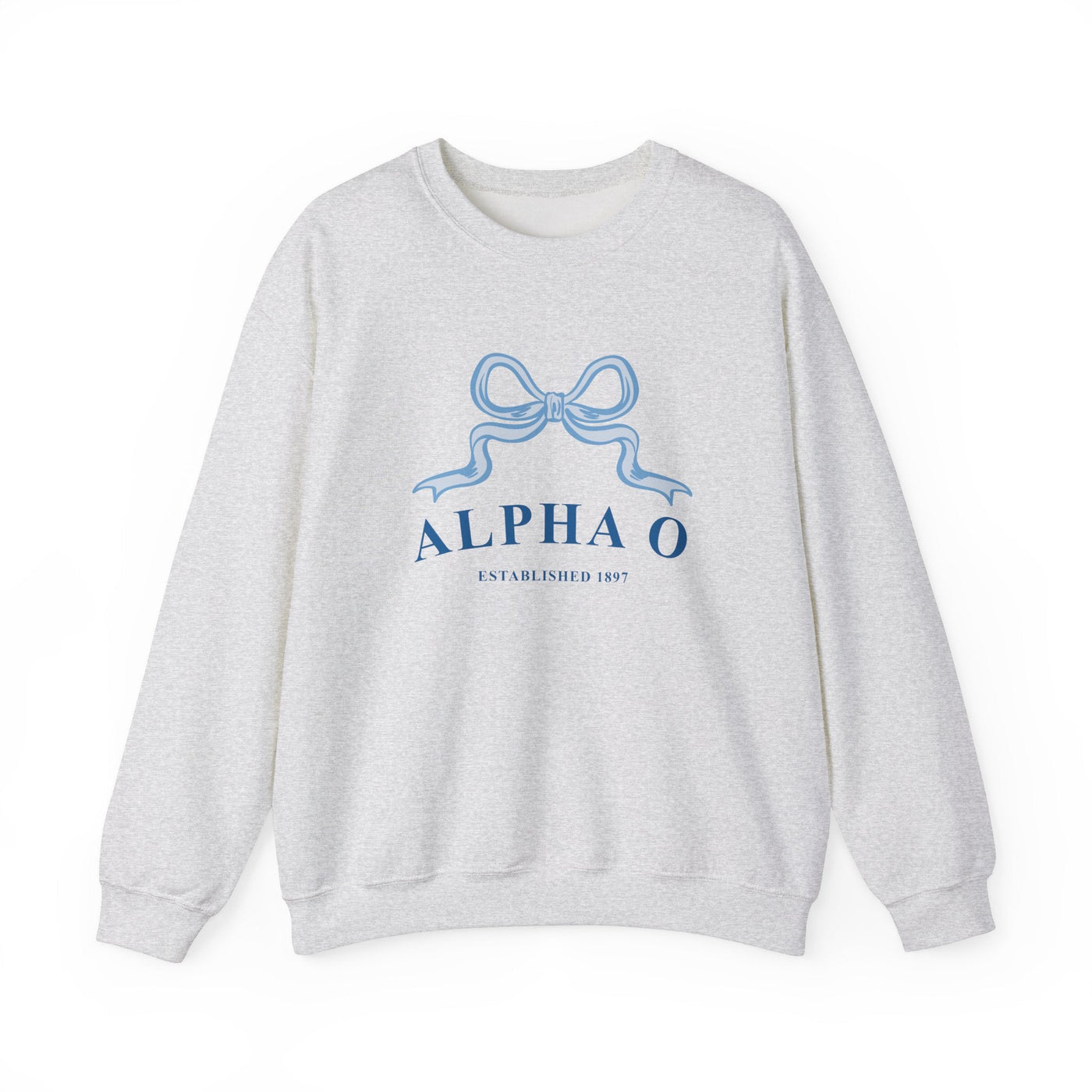 Alpha Omicron Pi Ribbon Sorority Crewneck | Alpha O Trendy Sweatshirt Big Little Recruitment Gift